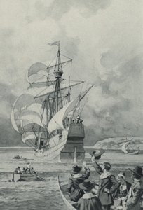Les Pères pèlerins naviguent vers une terre inconnue - English School